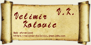 Velimir Kolović vizit kartica